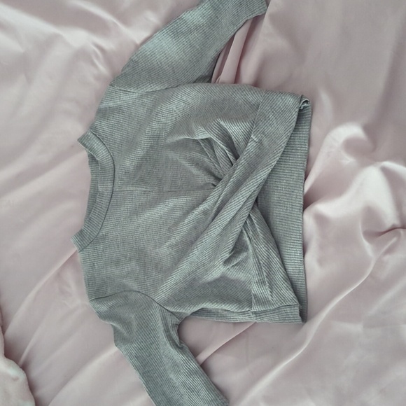 Grey Cropped Shirt - Picture 1 of 3